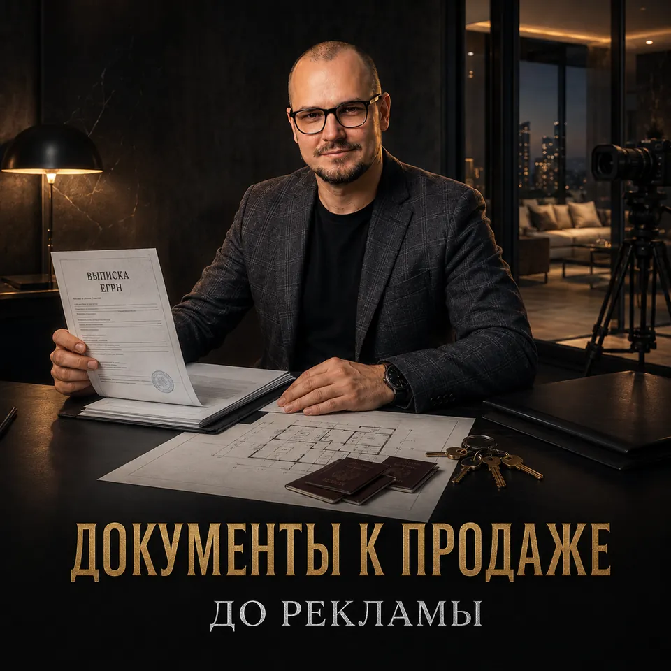 Артём Плужников готовит выписку ЕГРН, план квартиры и ключи до начала рекламы