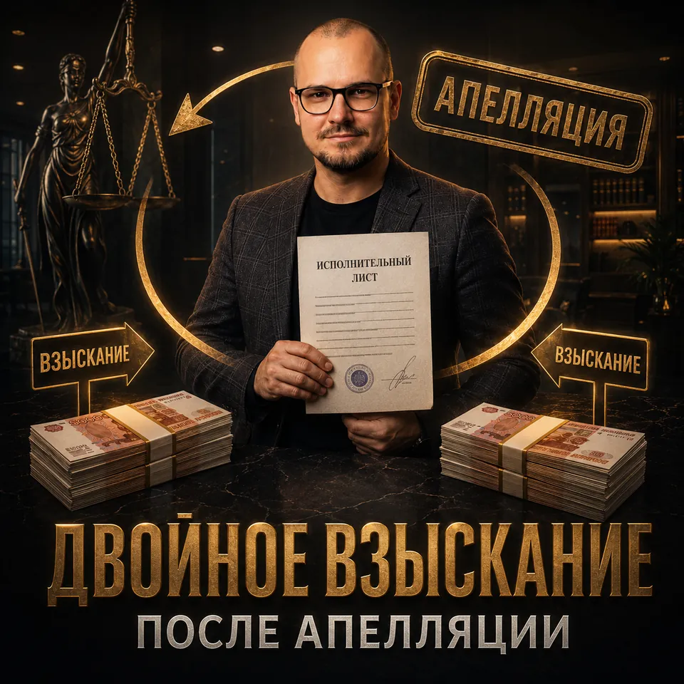 Артём Плужников с исполнительным листом на фоне двойного взыскания и апелляции