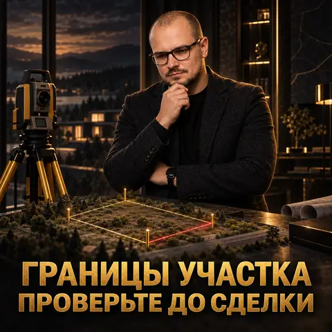 Кадастровый инженер выносит границы земельного участка на местность до сделки